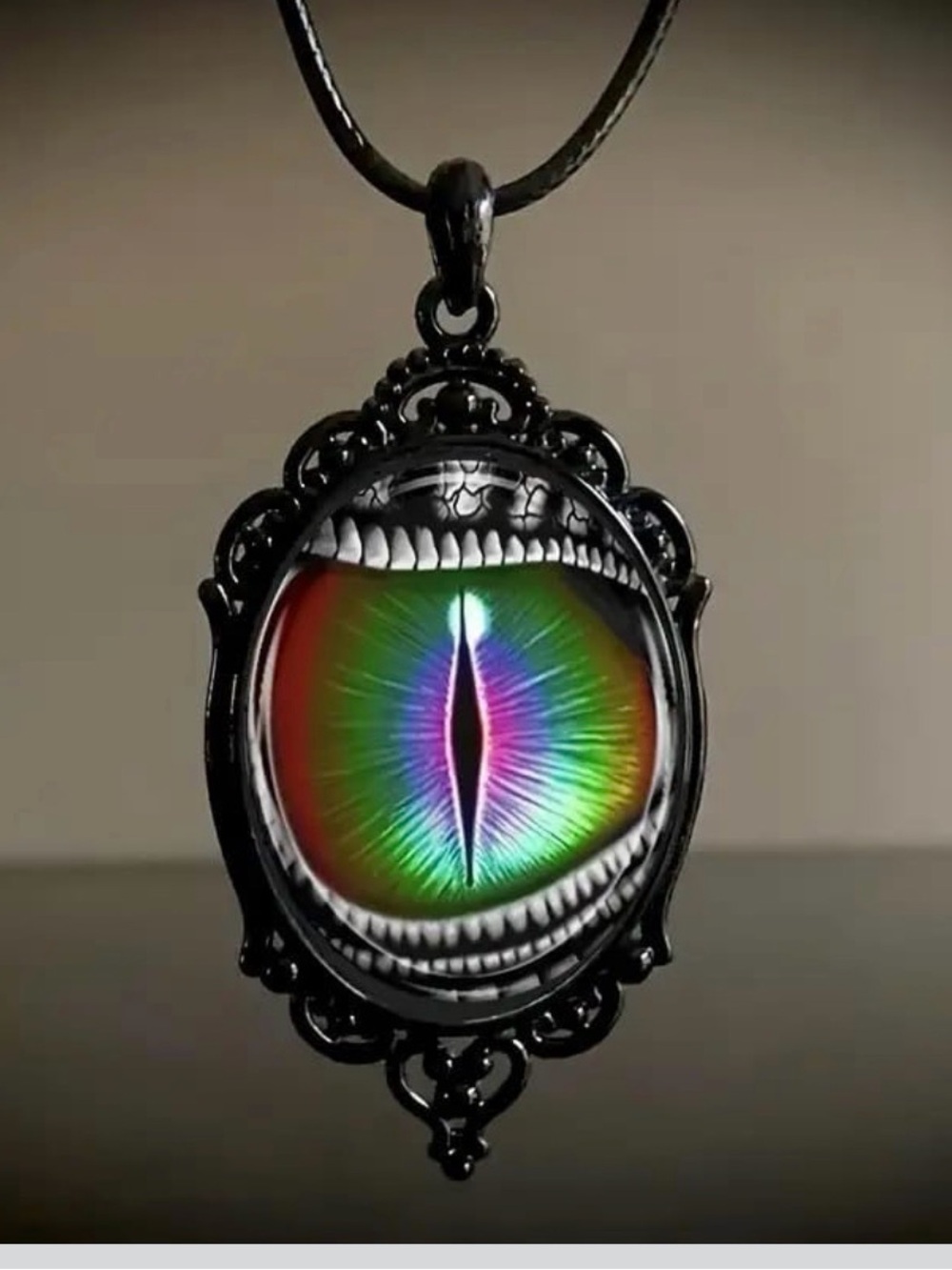 🐉👁️ GOTHIC MONSTER SNAKE DRAGON EYE PENDANT NECKLACE 👁️🐉